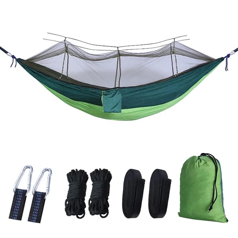 Hamac de Camping en plein air Portable léger avec moustiquaire, tissu Parachute haute résistance, li