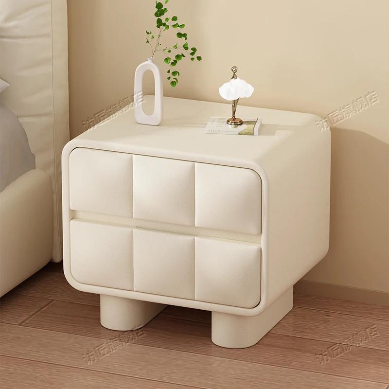 Décor blanc Table De chevet tiroirs chambre bois pas cher Simple Table De chevet mignon à la mode co