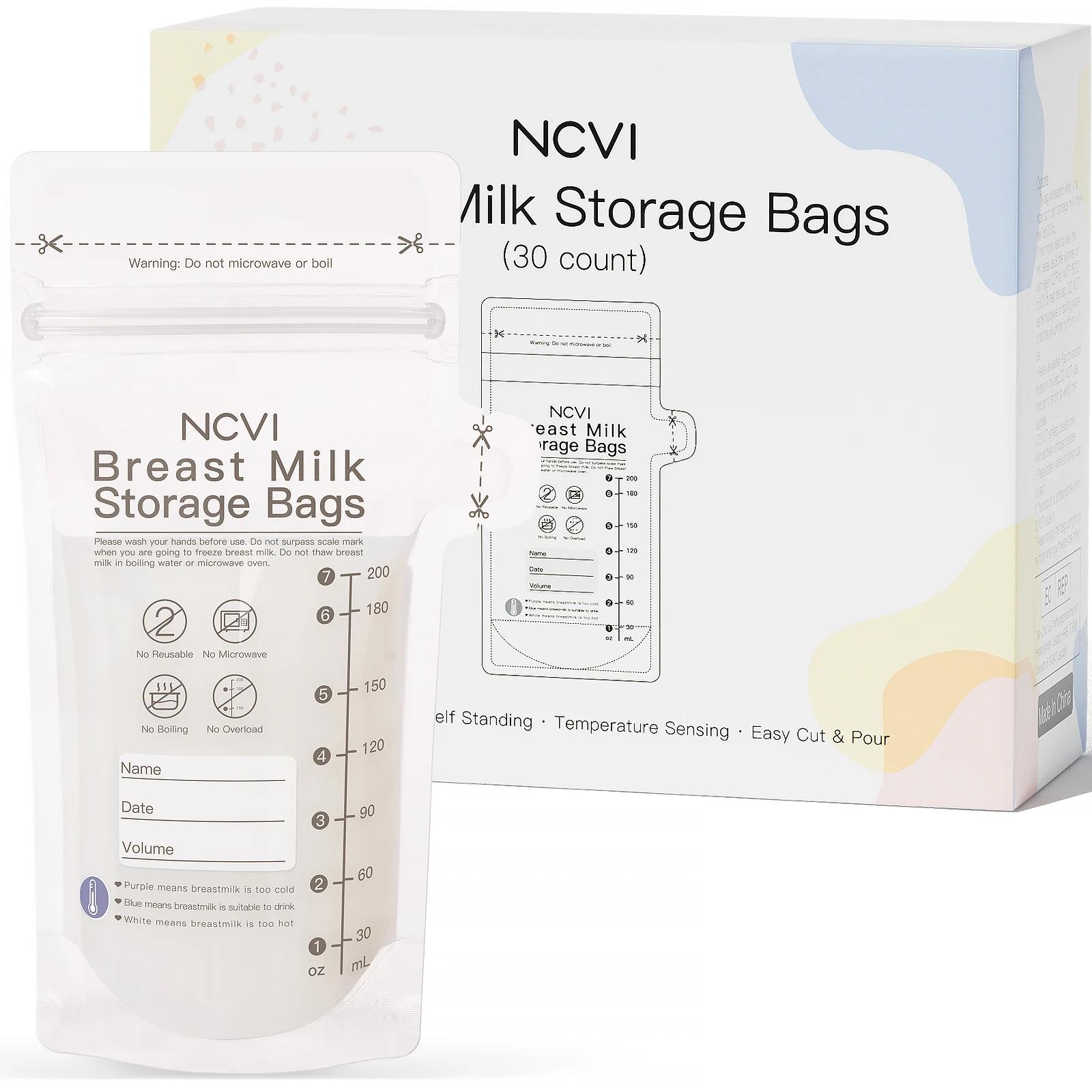 Sacs de conservation du lait maternel NCVI, sacs de congélation du lait de 200 ml pour l'allaitement