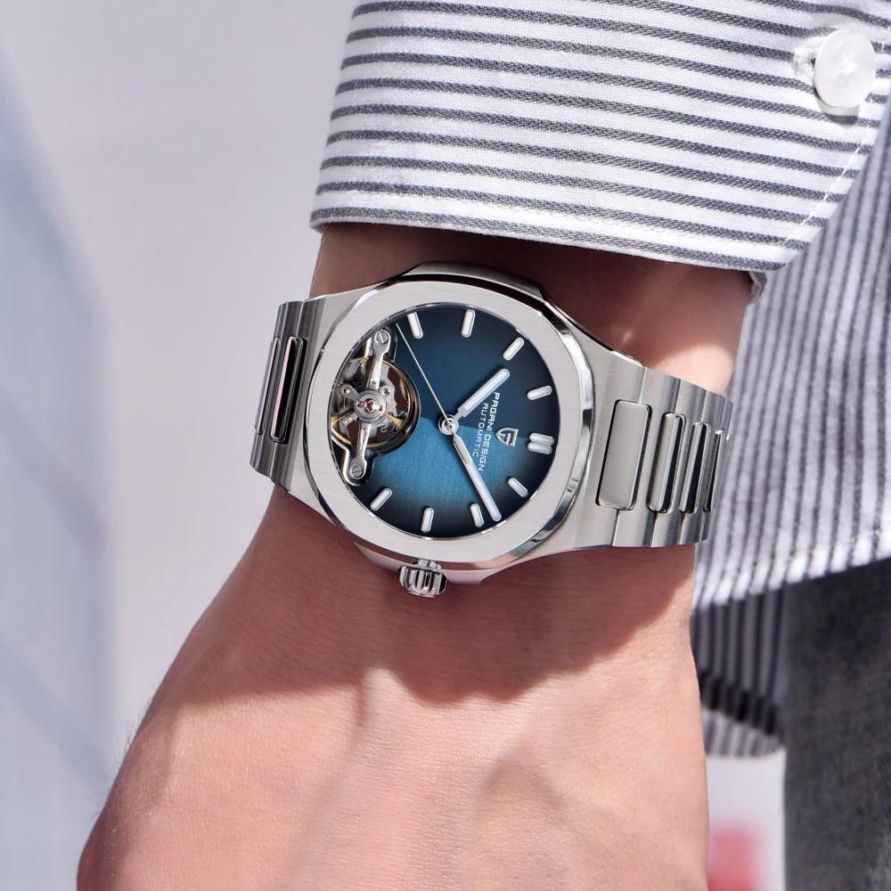 PAGANI DESIGN nouvelle montre mécanique à Tourbillon creux pour hommes Sport élégant saphir montre é