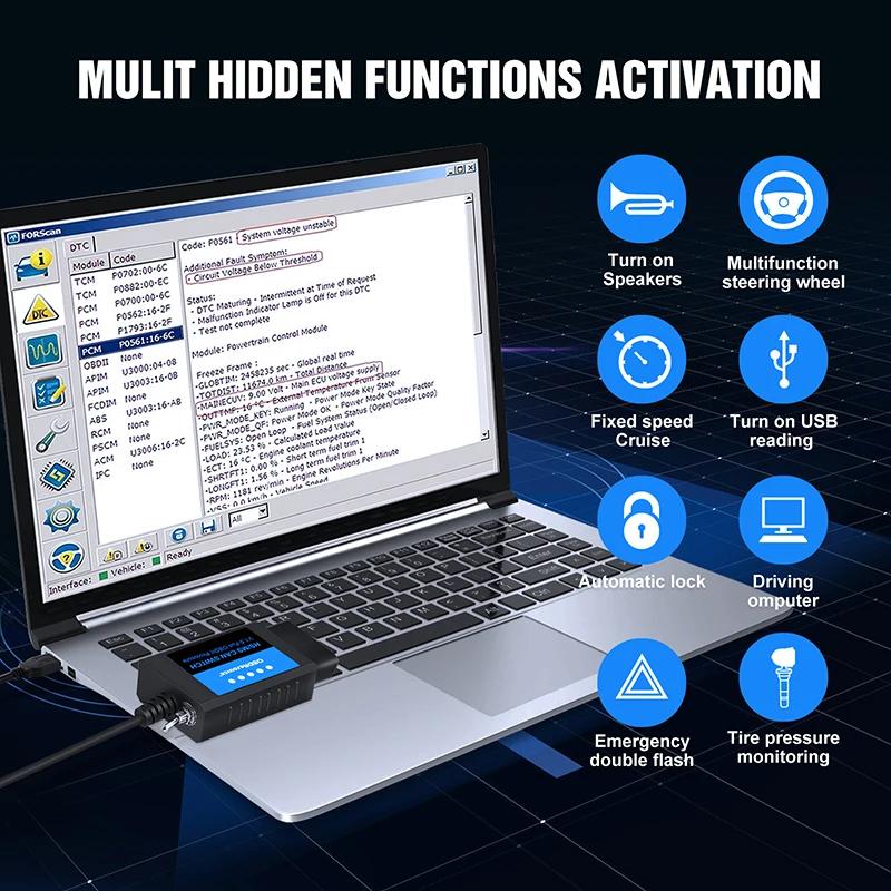 OBDResource FORSCan ELM327 adaptateur USB Scanner OBD2 lecteur de Code programmation avec HS/MS pour
