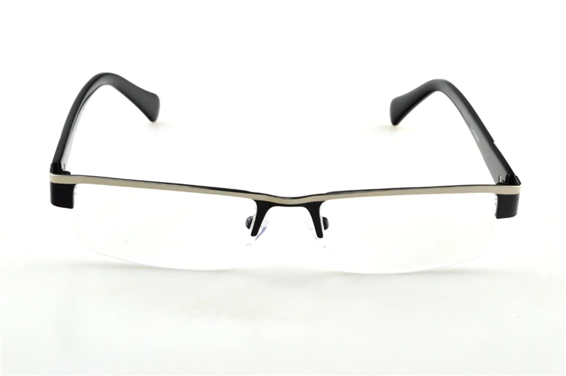 Lunettes de lecture à revêtement multicouche demi-jante en alliage de titane, style professionnel, 0