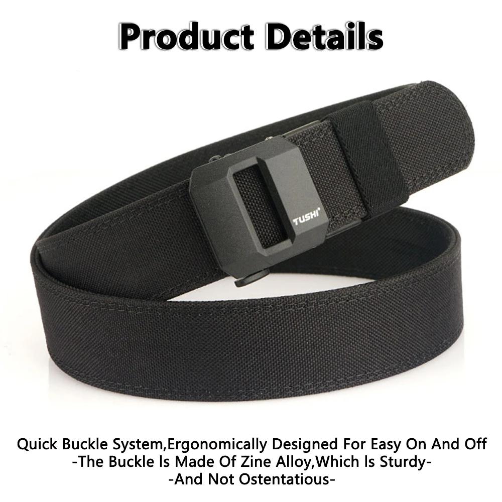 TUSHI ceinture tactique dure pour hommes boucle automatique en métal IPSC pistolet ceinture 1100D Ny