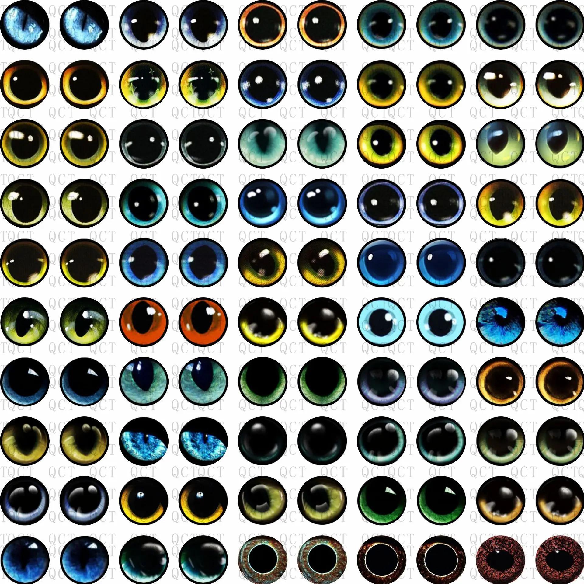 Lot de cabochons ronds en verre à beurre, 6/8/10/12mm, lot de 50 pièces, œil de dragon, chat, par pa