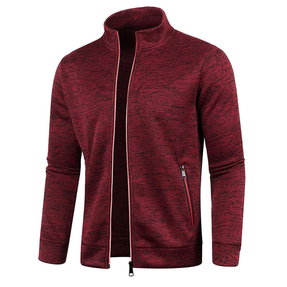 Vestes à glissière pour hommes col montant sweat-shirt extérieur Streetwear manteau décontracté manc