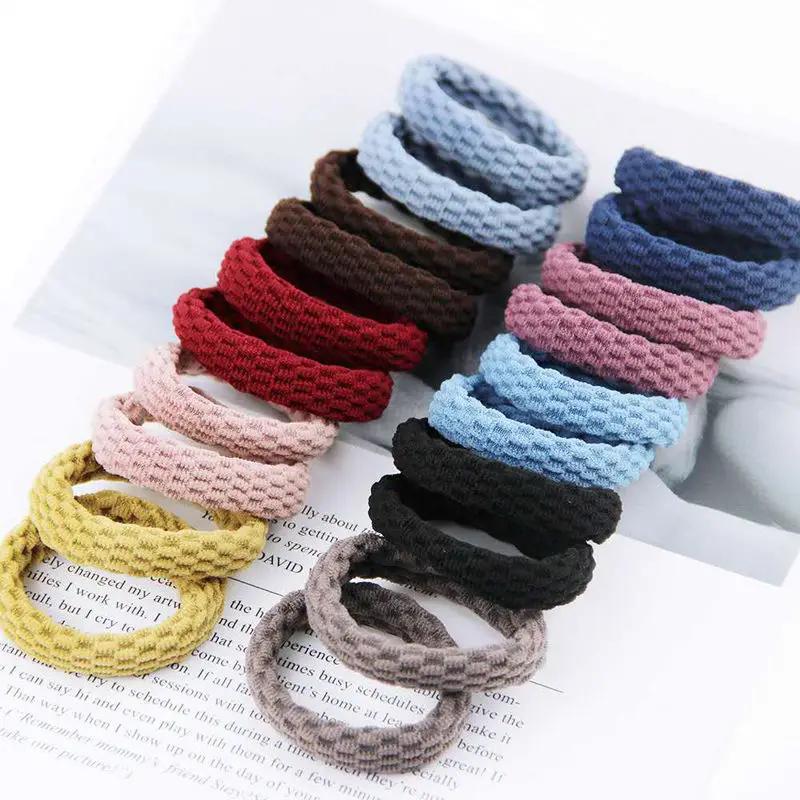 20 pièces femmes filles Simple basique élastique bandes de cheveux cravates Scrunchie support bandes
