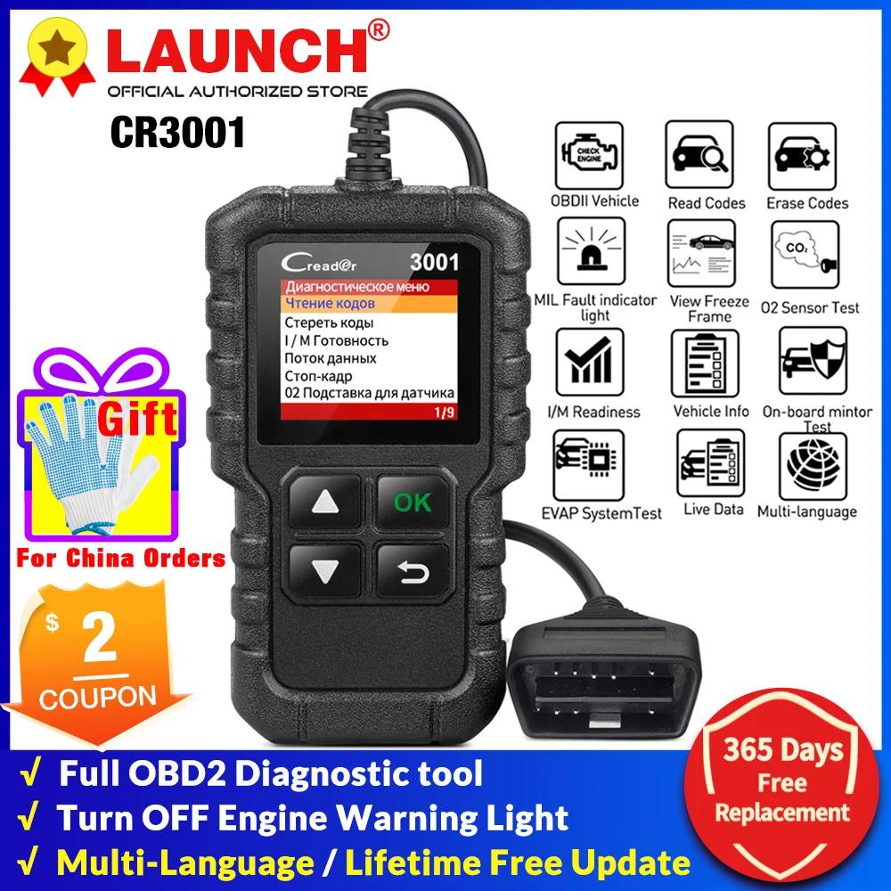 LAUNCH-Outil de diagnostic Creader CR3001, lecteur de code OBD2, EAU de moteur, défaut automobile, O