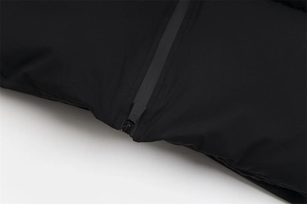 Veste longue rembourrée à capuche pour hommes et femmes, Streetwear, poches de couleur unie, fermetu