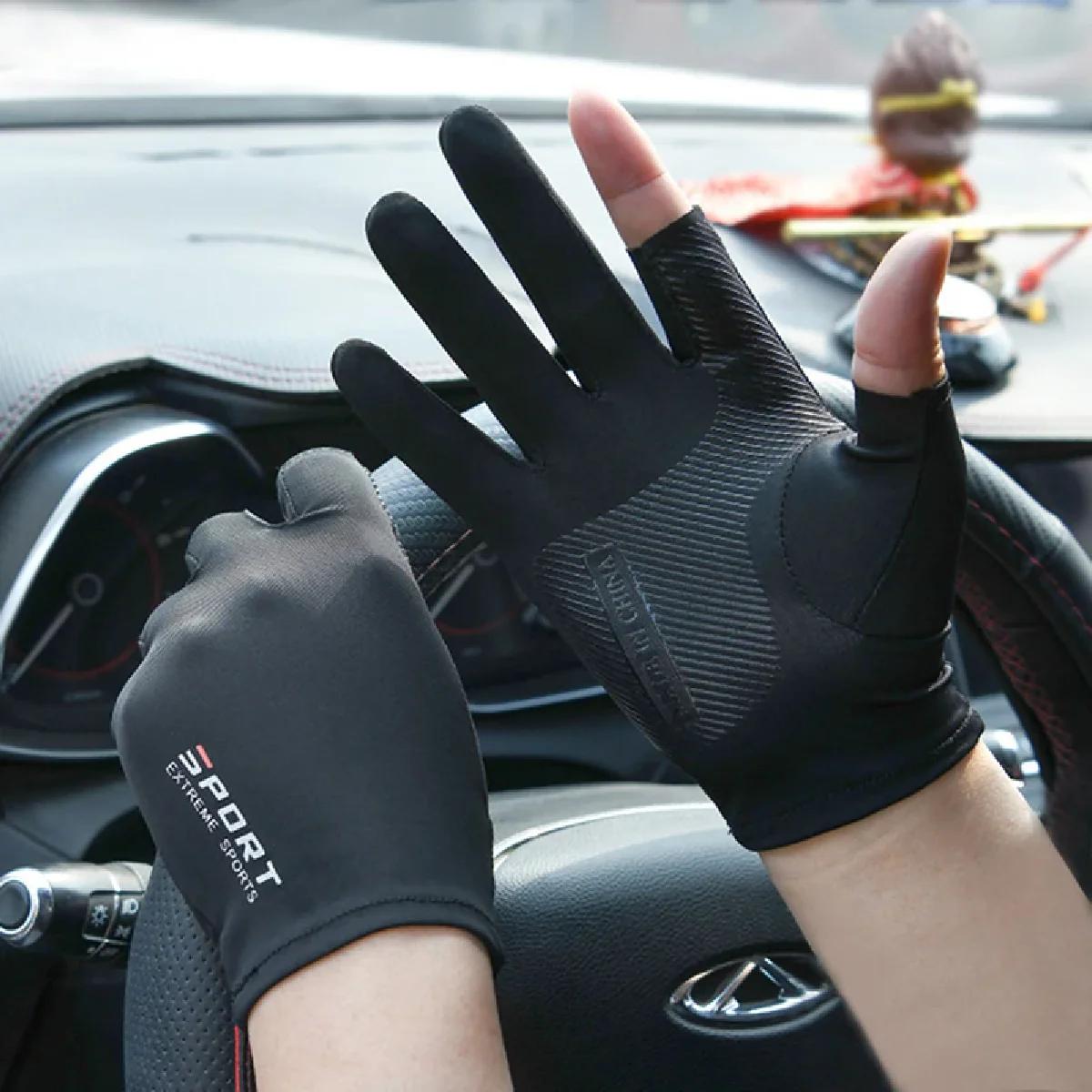 Gants de pêche pour Sport de plein air, 1 paire, écran tactile, équipement de protection fin Anti Uv