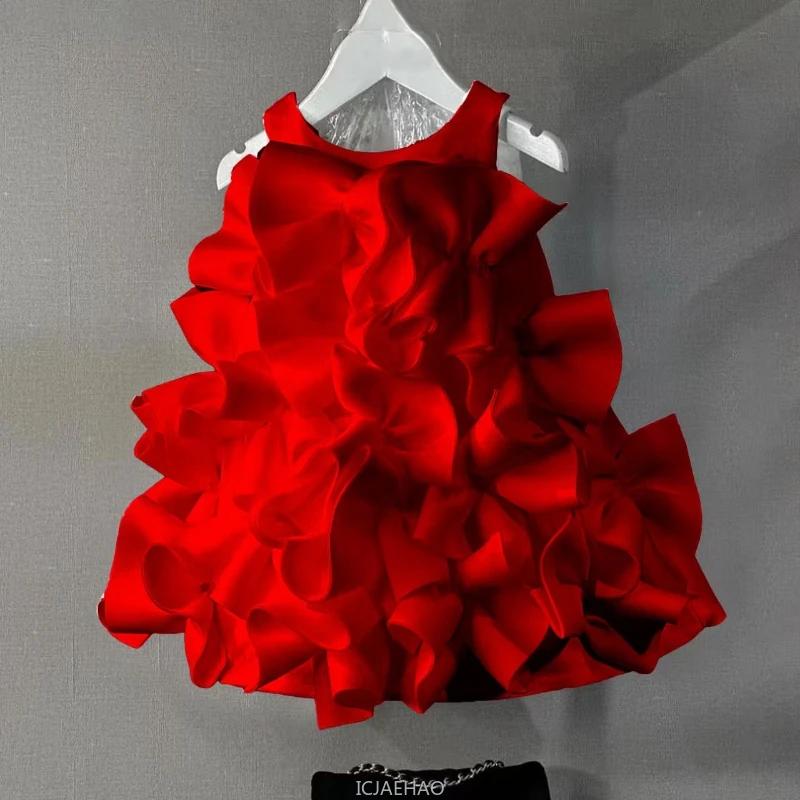 Vêtements pour adolescentes, robe de mariée à fleurs pour enfants, Costume avec nœud Simple, tenue d