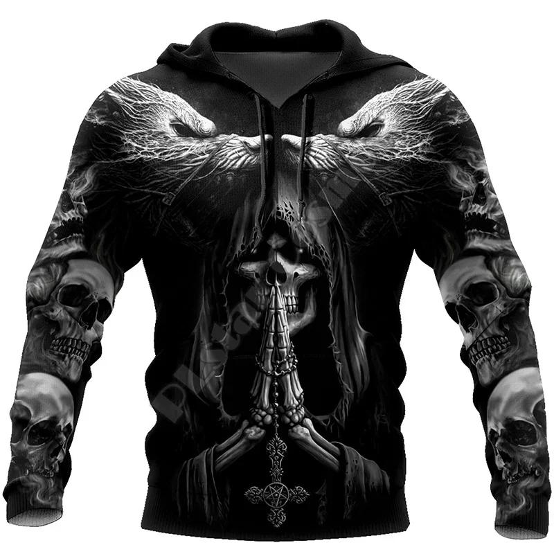 Sweat à capuche Skull Bearing pour hommes, sweat-shirt unisexe, vêtements décontractés respirants, m
