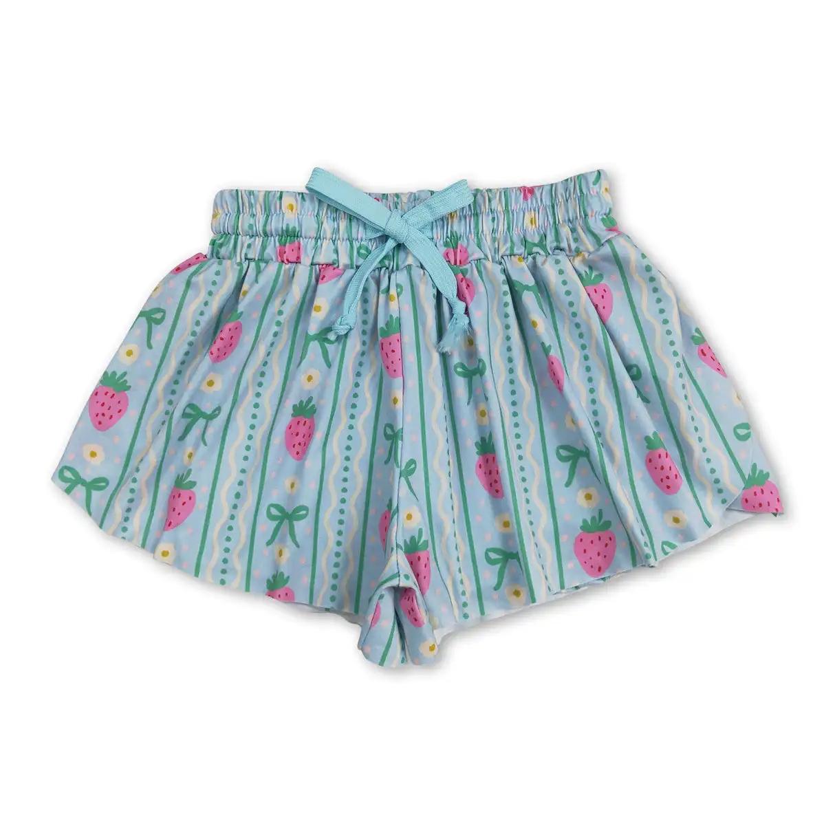 Shorts d'été à volants pour bébés filles, motif léopard, avec nœuds colorés