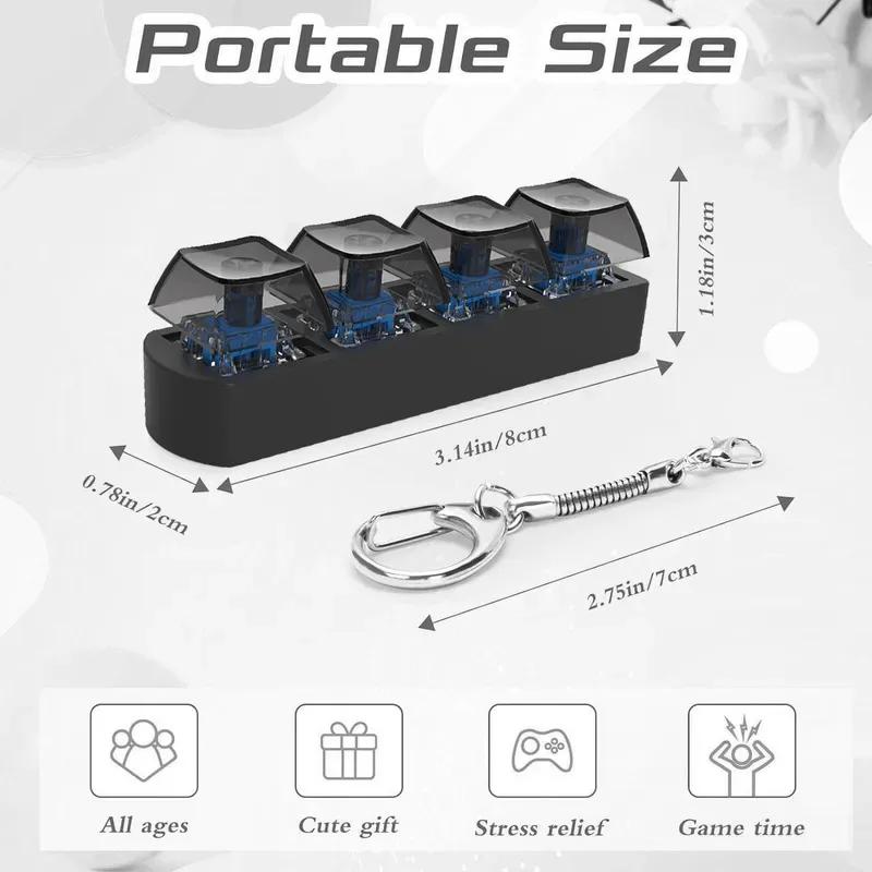 4 touches bouton de doigt jouets Anti-stress clavier mécanique Keycaps bureau décompression apaisant
