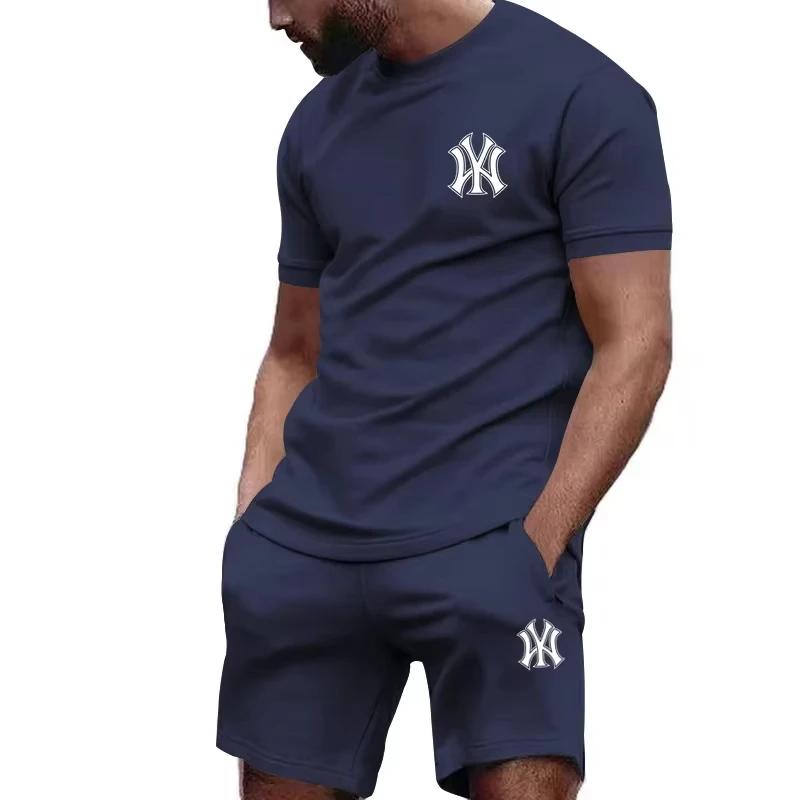 Nouvel ensemble de sport deux pièces pour homme 2026, t-shirt à manches courtes et pantalon, idéal p
