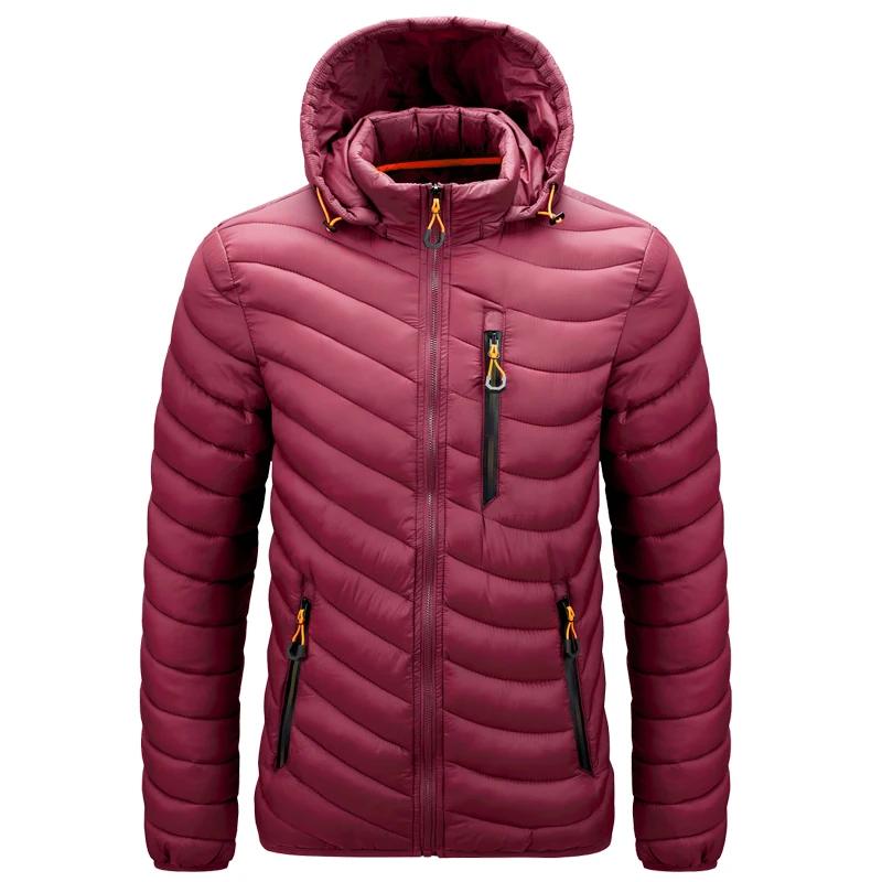 Veste d'extérieur légère pour hommes, à capuche, isolée, thermique, bouffante, chauffée, pour course