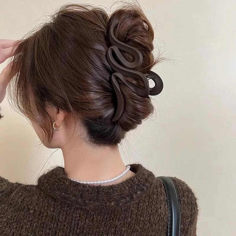 Pinces à cheveux en acrylique pour femmes, 13cm, épingle à cheveux ondulée mate, queue de cheval, ac