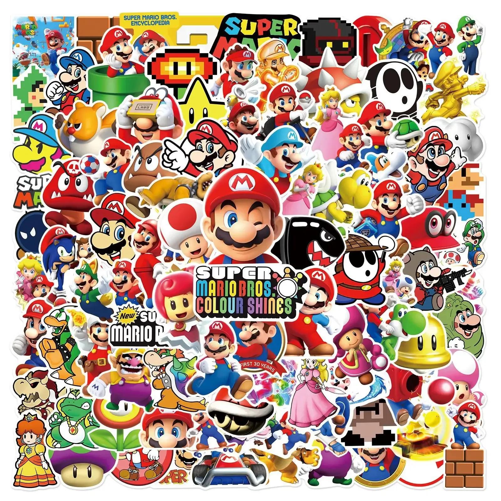 Autocollants du jeu Super Mario pour enfant, stickers waterproof, dessin animé, pour ordinateur port