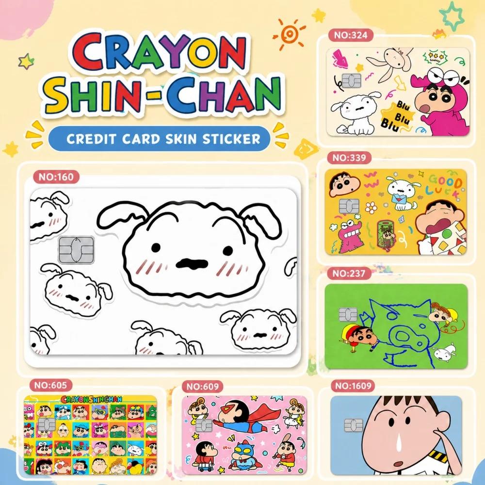 Crayon shin-chan carte de crédit peau mat autocollants pour carte bancaire carte d'identité carte de