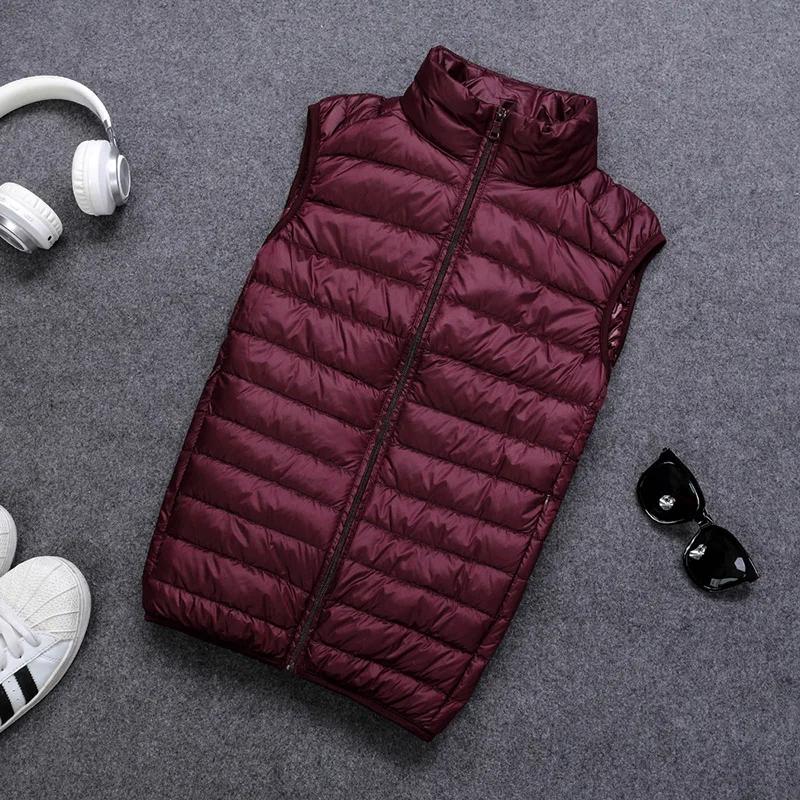 Automne et hiver hommes 90% duvet de canard blanc gilet décontracté léger vers le bas chaud solide s