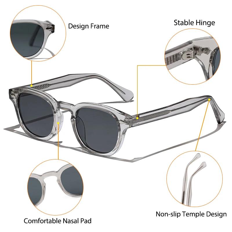 CATERSIDE rétro rond hommes lunettes de soleil Punk acide propionique broche Temple luxe lunettes de