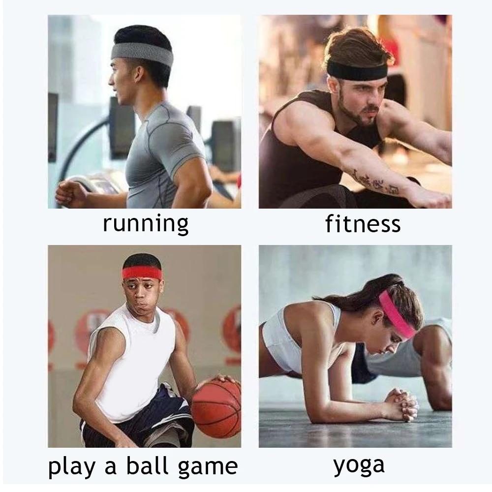 Hommes Sport bandeaux élastiques épais antidérapant bandeau Sport bandeau de gymnastique femmes homm