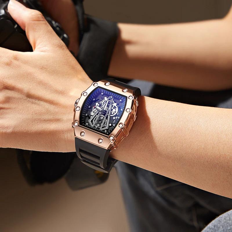 Montre de commerce extérieur grand cadran pour hommes Quartz étanche Sport carré montre lumineuse po