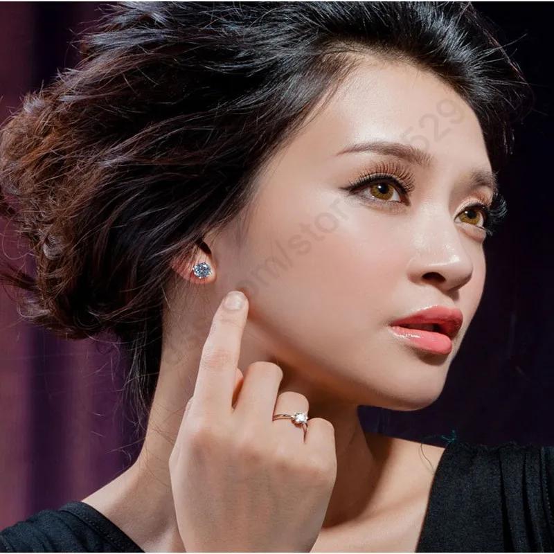 Bagues classiques élégantes en argent Sterling 925 véritable, bijoux en cristal Zircons cubiques 6 g