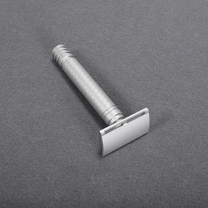 Rasoir léger en alliage d'aluminium à Double tranchant pour hommes, sécurité manuelle CNC, poignée a