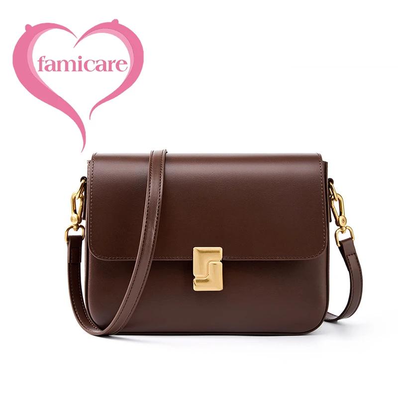 Sac à main décontracté en croûte de cuir pour femmes, sac sous les bras pour dames, sac à bandoulièr