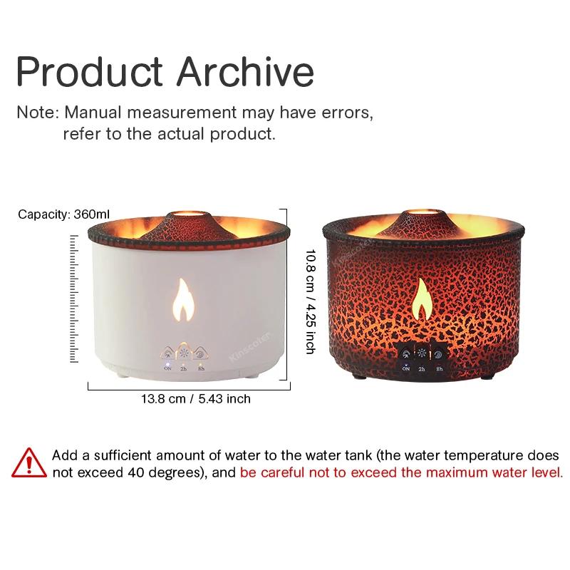 KINSCOTER volcan flamme diffuseur d'arôme méduse anneau de fumée humidificateur d'air 360ml aromathé