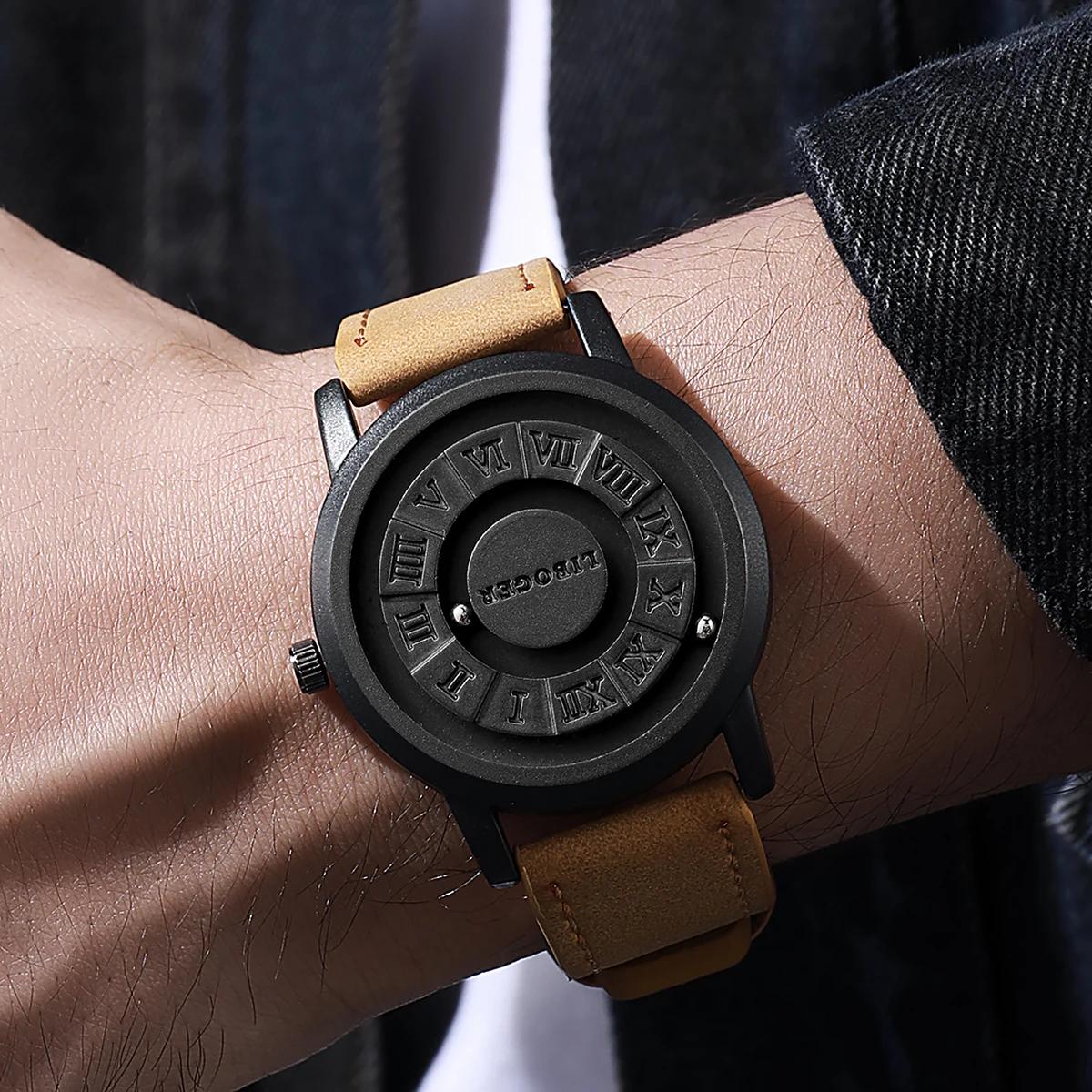 Mode Suspension magnétique hommes montres sport décontracté Roma cadran montres pour hommes horloge 