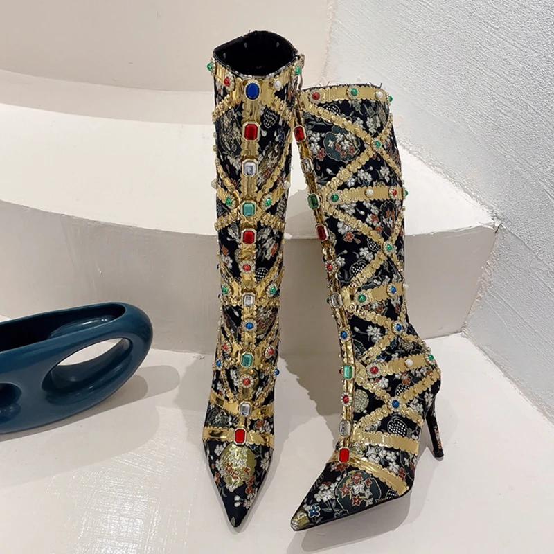 VEYKE-Bottes Hautes au Genou pour Femme, Chaussures à Talons, Travail Manuel, Sexy, Jolie tu, Parker