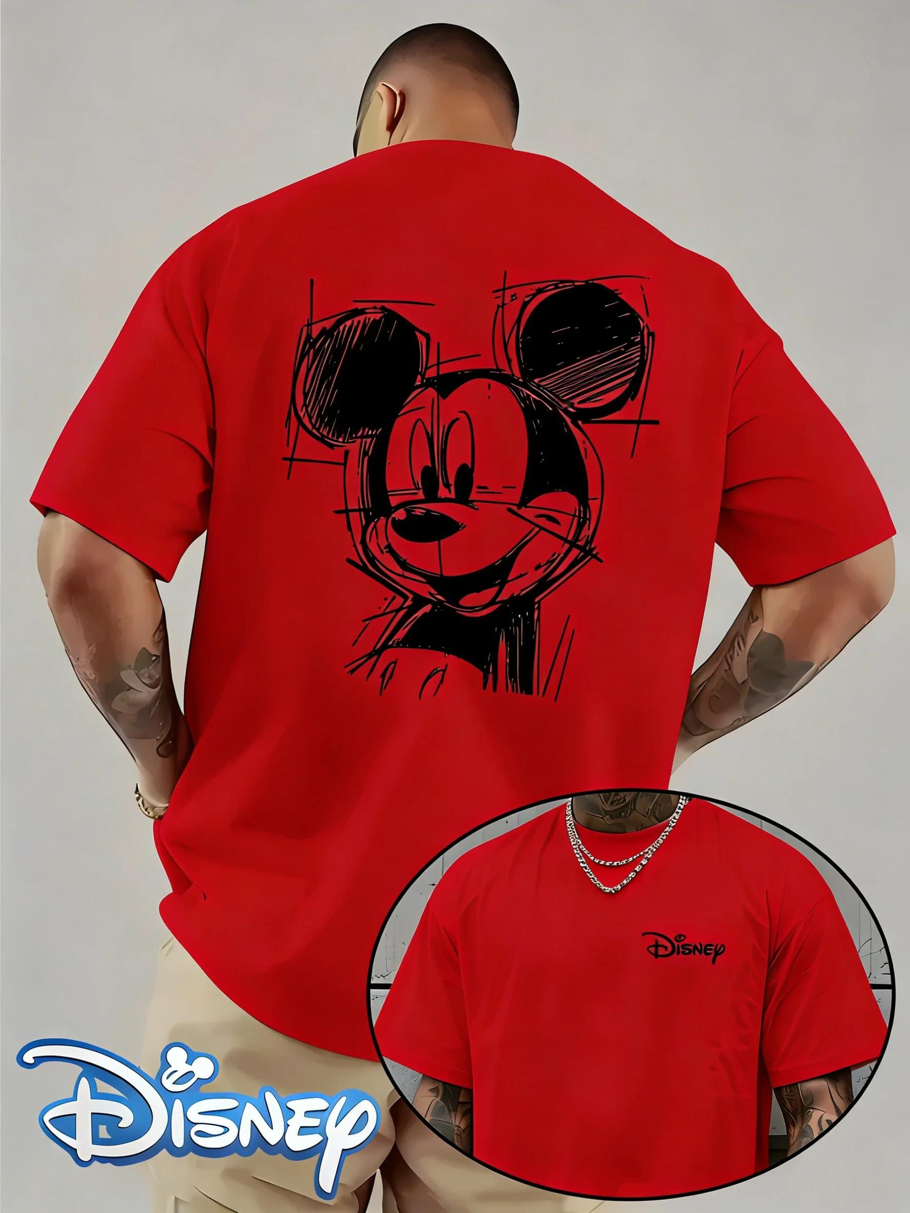T-shirt imprimé dessin animé Disney Mickey, Harajuku, ample et décontracté, Y2K, manches courtes, en