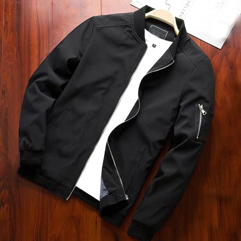 Hommes Bomber veste mince à manches longues vestes de baseball hommes coupe-vent fermeture éclair co