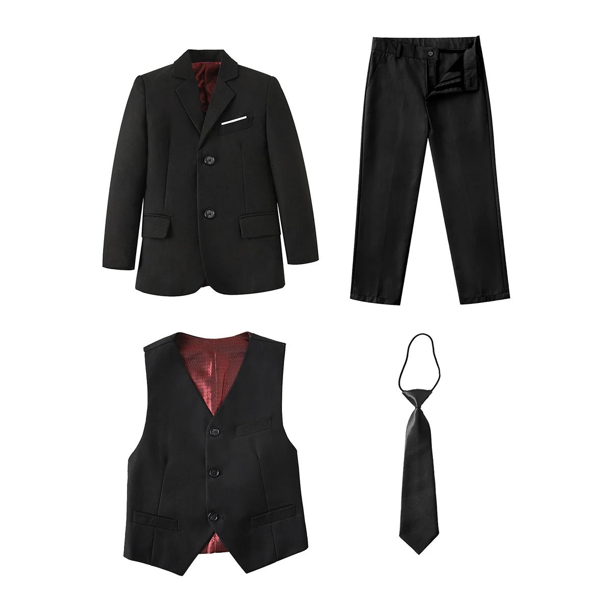 Costumes pour garçons, costumes formels colorés, 4 pièces, coupe cintrée, ensemble de costume, veste
