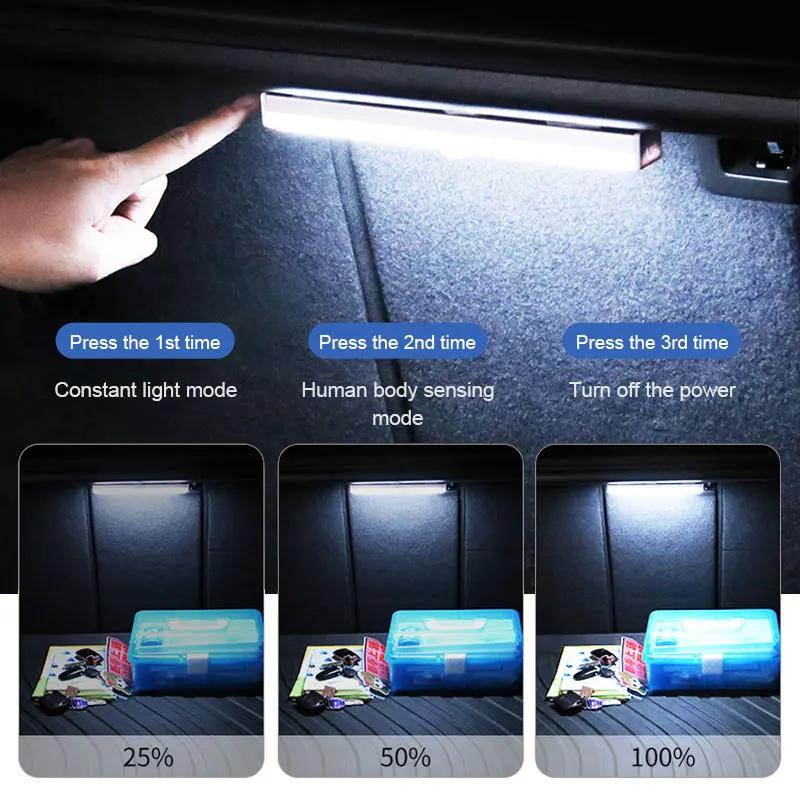 SEAMETAL veilleuse voiture toit lampe à LED 3 Modes sans fil corps humain Induction USB coffre Auto 