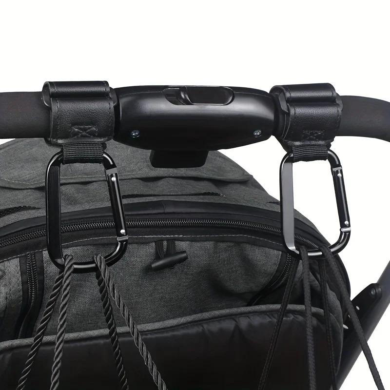 Crochets universels pour poussette, organisateur suspendu robuste pour sacs à couches, utilisations 