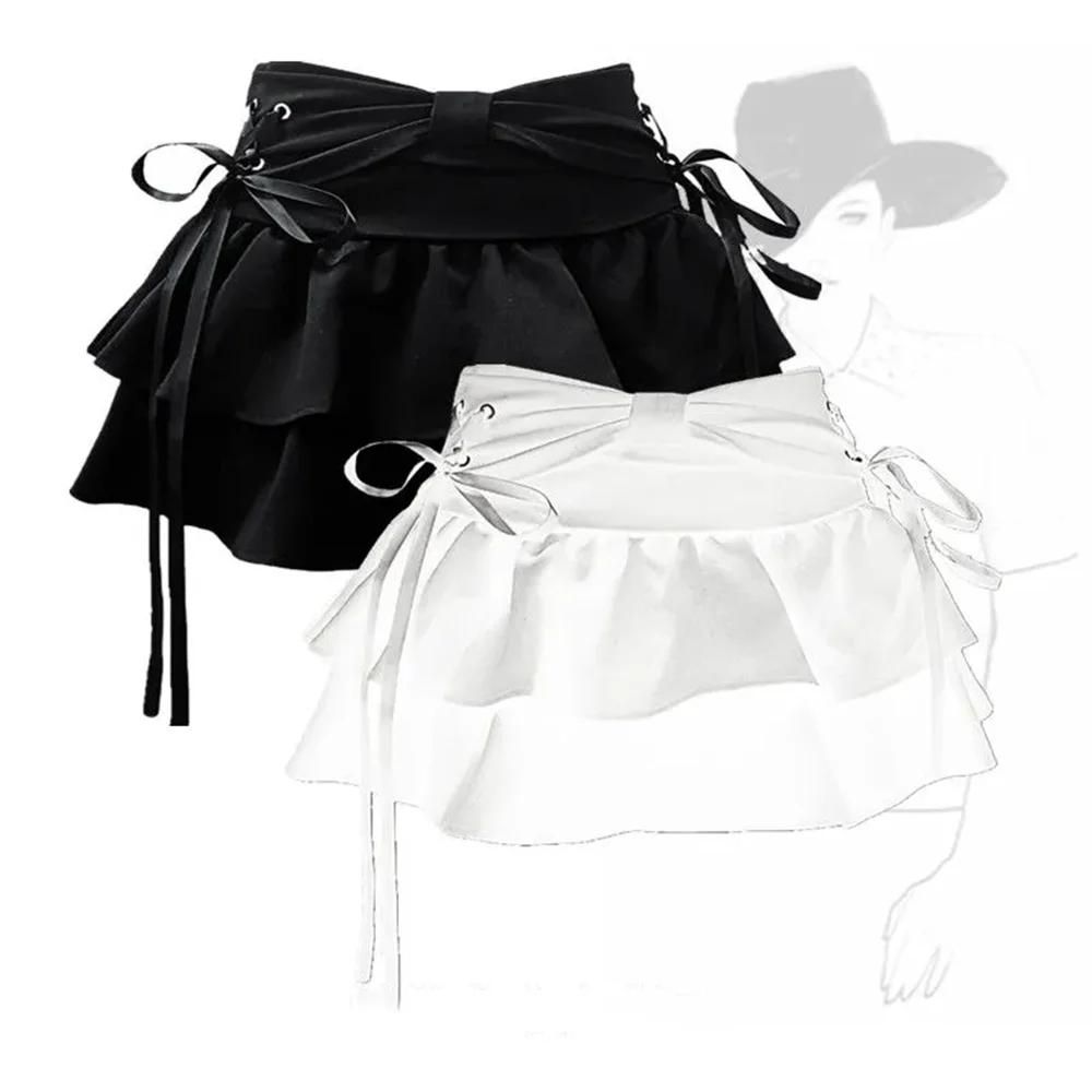 Mini jupe en jean gothique pour femmes, Streetwear américain, Vêtements sexy, Ligne A, Vintage, Noeu