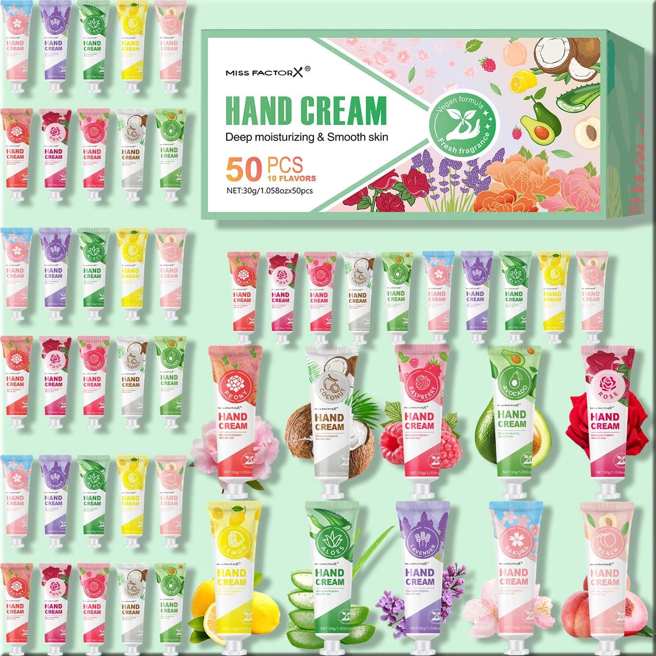 50 pièces/boîte 10 crème pour les mains parfumée-hydratante, Portable et compacte, coffret cadeau Pr