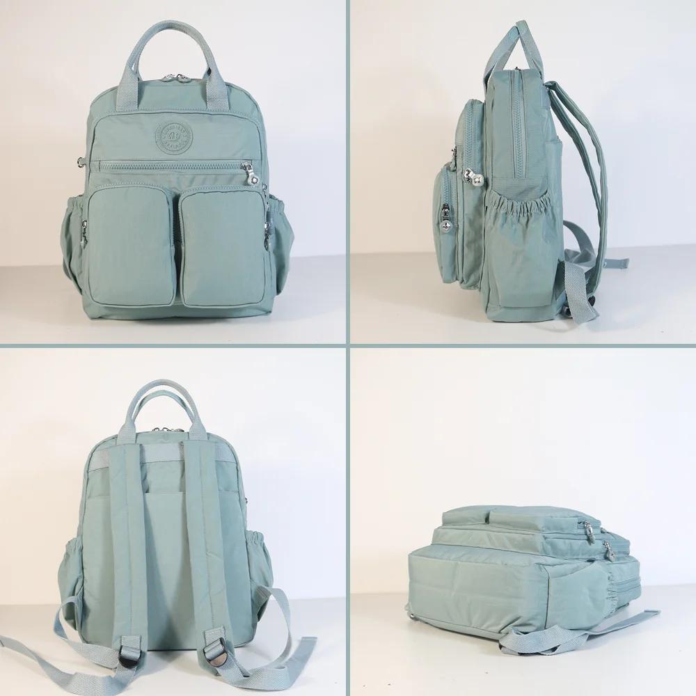 Sac à dos d'école léger de grande capacité, sac de voyage multi-poches, matériau en nylon résistant 