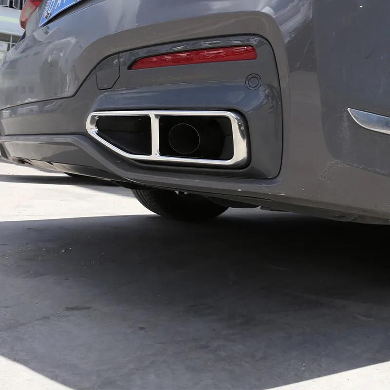 Couvercle de Sortie de Silencieux Arrière de Voiture en Acier Inoxydable, Autocollants pour BMW Séri