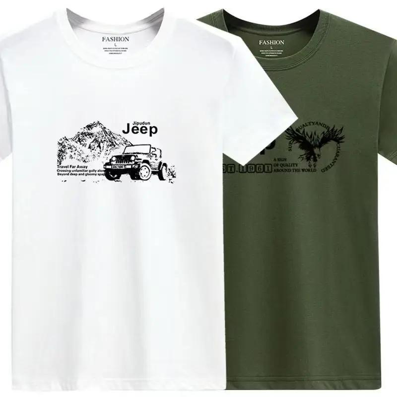 T-shirt Homme Jeep 2026 Nouvelle Collection Haute Qualité Été 100% Coton Épais Imprimé Sport Respira