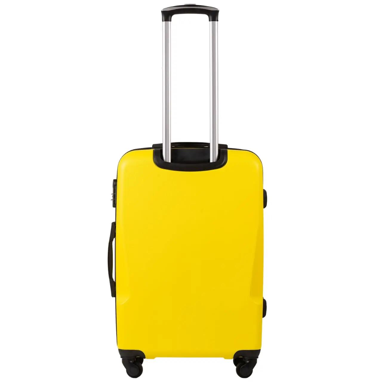 Lot de 4 roulettes WINGS PLOVER jaunes en ABS + (L/M/S/XS) rigides à 4 roues 360° °   Serrure à comb