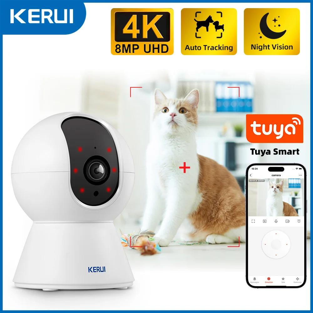 KERUI WiFi IP animaux caméra sécurité à domicile chien chats caméra Tuya Smart 4K 8MP HD vidéo Visio
