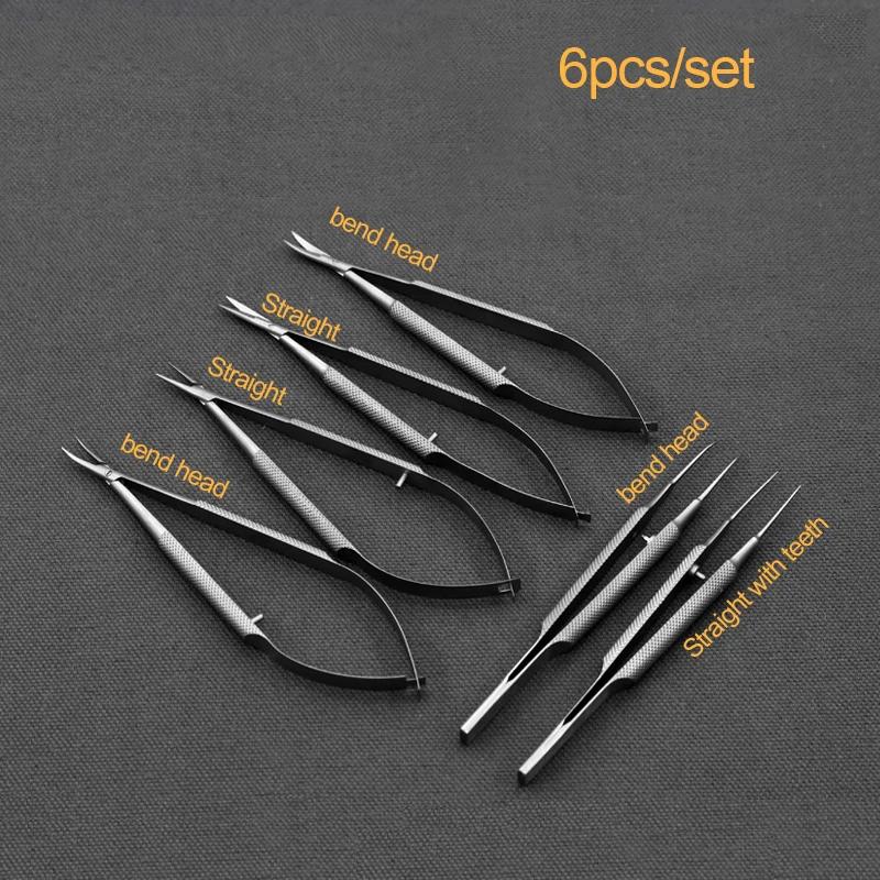 12,5 cm, acier inoxydable, instrument, ensemble, pince, aiguille, support, ciseaux, ophtalmique, ins