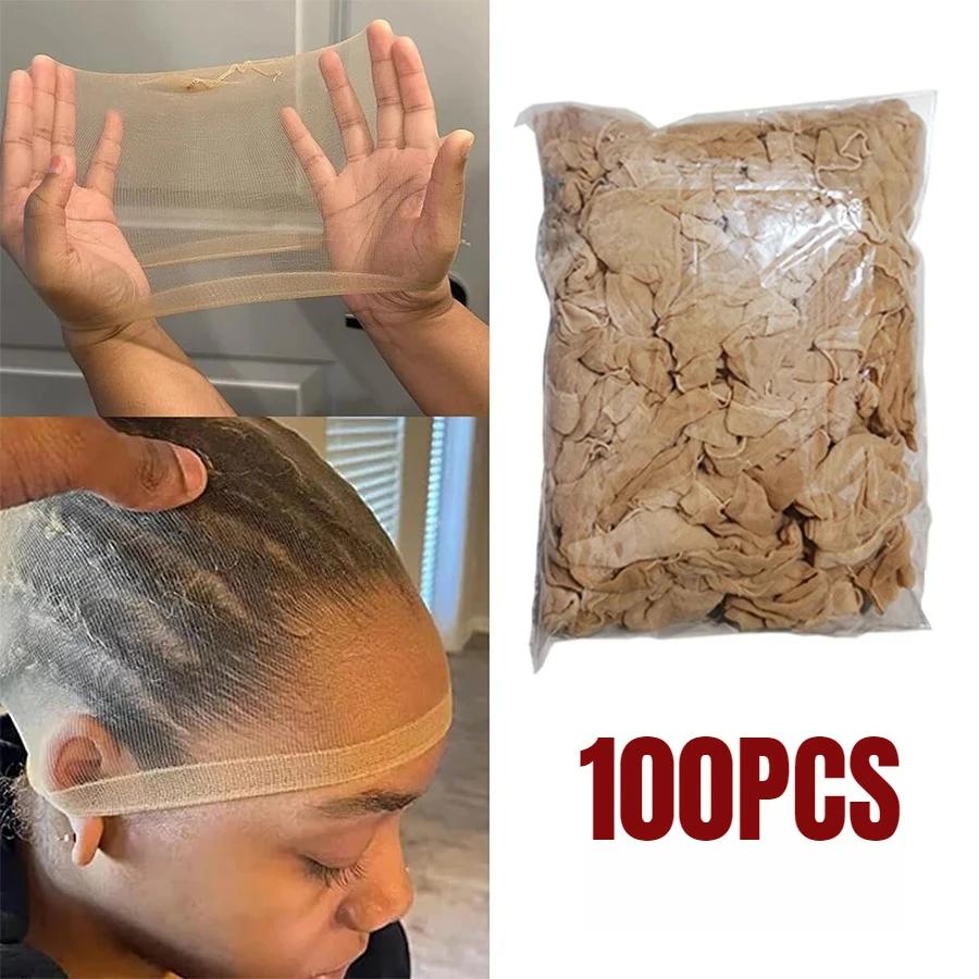 100 pièces HD bonnet de perruque haute qualité Transparent HD filets à cheveux tissage Nylon extensi