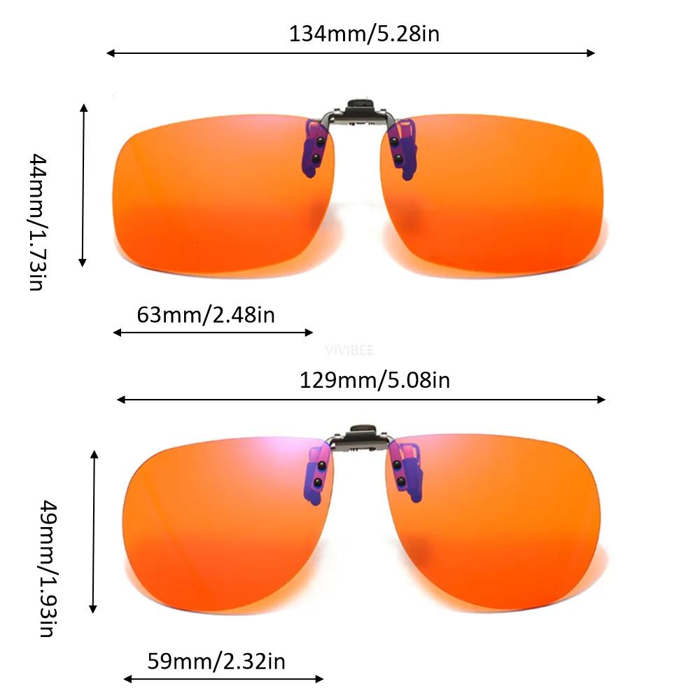 VIVIBEE Flip Up Clip sur lunettes bloquant la lumière bleue hommes ordinateur Orange Anti Ray filtre