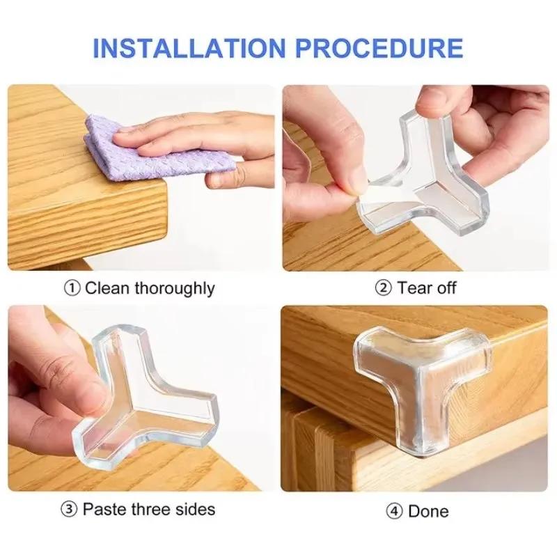 Protecteur d'angle de meubles de Table basse Anti-collision transparent, revêtement d'angle souple p