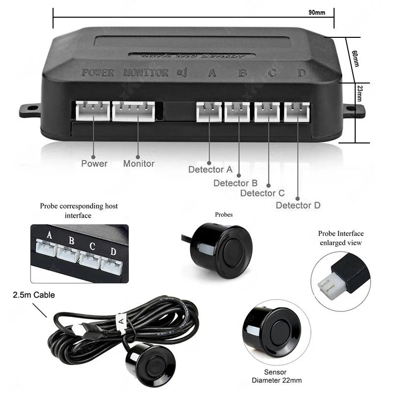 Kit de Radar de recul pour voiture, système de capteur de stationnement pour véhicule avec 4 capteur