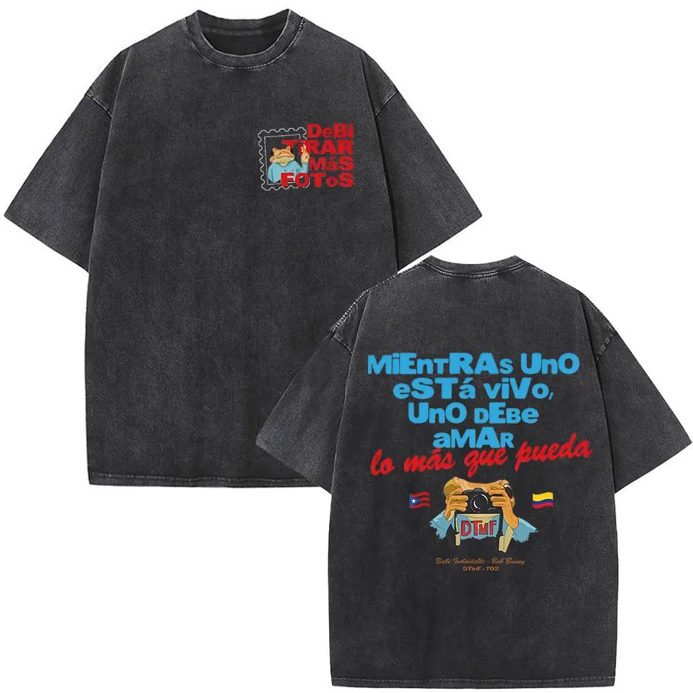 T-shirts vintage délavés Bad Bunny Debi Tirar Mas Fotos DTMF – Vêtements pour hommes, mode, t-shirts